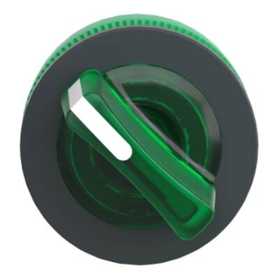 Head for illuminated selector switch, Harmony XB5, universal LED,  green handle, flush, 22mm, 2 positions, stay put - Schneider Electric - ZB5FK1233