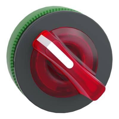 Head for illuminated selector switch, Harmony XB5, plastic, red handle, universal LED, 2 positions, stay put - Schneider Electric - ZB5FK1243