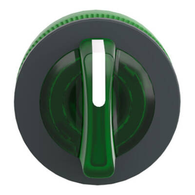 Head for illuminated selector switch, Harmony XB5, plastic, green handle, flush mounted, universal LED, 3 positions - Schneider Electric - ZB5FK1333