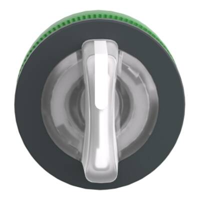 Head for illuminated selector switch, Harmony XB5, plastic, white handle, universal LED, 3 positions, to center - Schneider Electric - ZB5FK1513