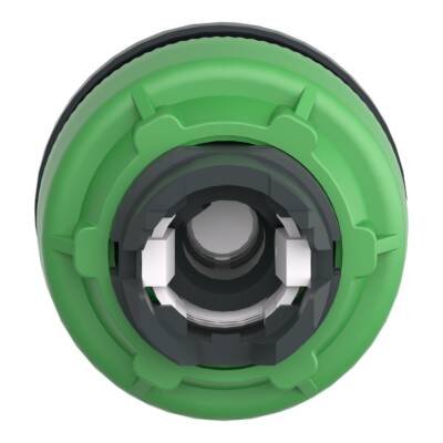 Head for illuminated selector switch, Harmony XB5, plastic, green handle, universal LED, 3 positions, left to center - Schneider Electric - ZB5FK1733