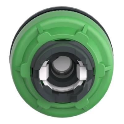 Head for illuminated selector switch, Harmony XB5, plastic, green handle, universal LED, 3 positions, right to center - Schneider Electric - ZB5FK1833