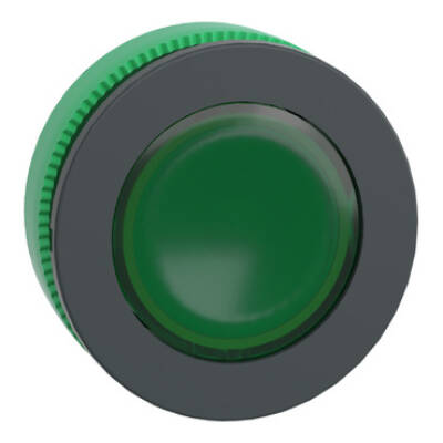 Head for pilot light, Harmony XB5, antimicrobial, plastic, green, 30mm, universal LED, plain lens - Schneider Electric - ZB5FV033
