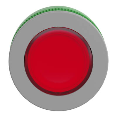 Head for pilot light, Harmony XB5, grey bezel, red, 30mm, universal LED, plain lens - Schneider Electric - ZB5FV043C0