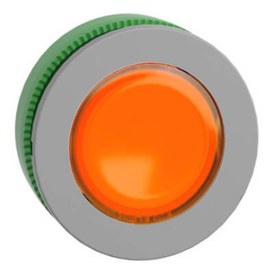 Head for pilot light, Harmony XB5, grey bezel, orange flush mounted, 30mm, universal LED, plain lens - Schneider Electric - ZB5FV053C0