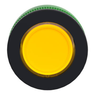 Head for pilot light, Harmony XB5, plastic, yellow, 30mm, universal LED, plain lens - Schneider Electric - ZB5FV083