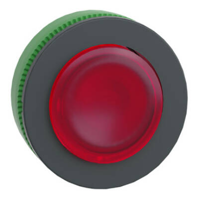 Head for illuminated push button, Harmony XB5, plastic, red projecting, universal LED, spring return, unmarked - Schneider Electric - ZB5FW143