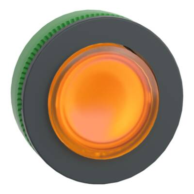Head for illuminated push button, Harmony XB5, plastic, orange projecting, universal LED, spring return, unmarked - Schneider Electric - ZB5FW153