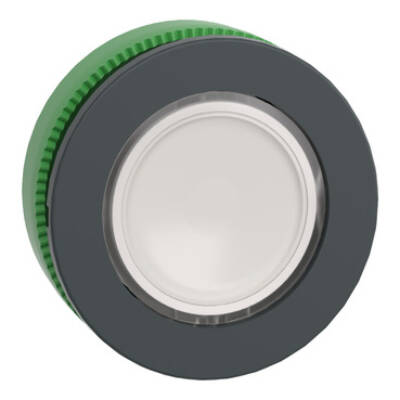 Head for illuminated push button, Harmony XB5, antimicrobial, plastic, white, 30mm, universal LED, plain lens - Schneider Electric - ZB5FW313