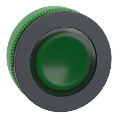 Head for illuminated push button, Harmony XB5,  green, white, 30mm, universal LED, plain lens - Schneider Electric - ZB5FW333