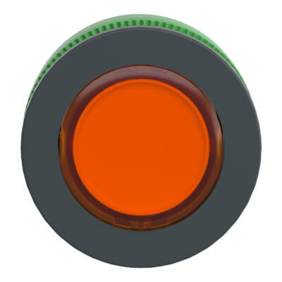 Head for illuminated push button, Harmony XB5, antimicrobial, plastic, orange, 30mm, universal LED, plain lens - Schneider Electric - ZB5FW353