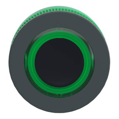 Head for illuminated push button, Harmony XB5, plastic, green flush mounted, 30mm, universal LED, illuminated ring - Schneider Electric - ZB5FW933
