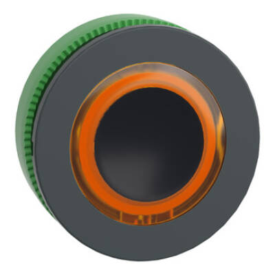Head for illuminated push button, Harmony XB5, plastic, orange flush mounted, 30mm, universal LED, illuminated ring - Schneider Electric - ZB5FW953
