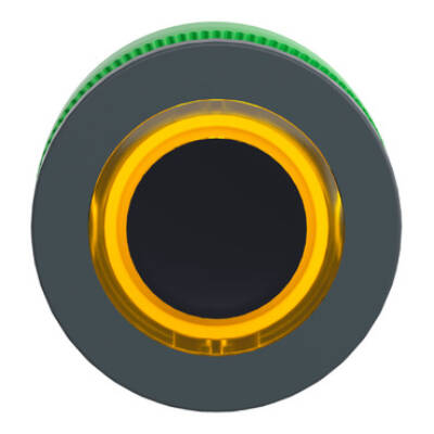 Head for illuminated push button, Harmony XB5, plastic, yellow flush mounted, 30mm, universal LED, illuminated ring - Schneider Electric - ZB5FW983