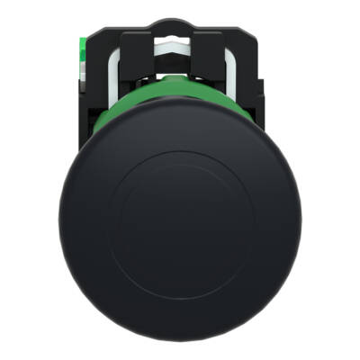 Harmony XB5, Wireless and batteryless mushroom head Ø40, plastic, black, Ø22, spring return with transmitter - Schneider Electric - ZB5RTC2