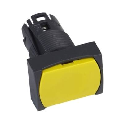 yellow rectang flush pushbutton head Ø16 spring return unmarked - Schneider Electric - ZB6DA5