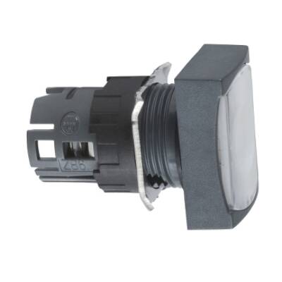 white rectang flush illuminated pushbutton head Ø16 latching for integral LED - Schneider Electric - ZB6DF1