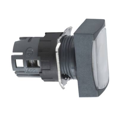white rectang flush illuminated pushbutton head Ø16 spring return 12...24V - Schneider Electric - ZB6DW1