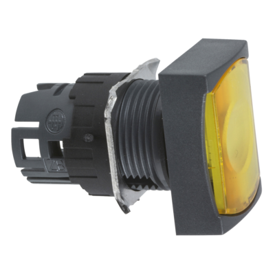 yellow rectang flush illuminated pushbutton head Ø16 spring return 12...24V - Schneider Electric - ZB6DW5