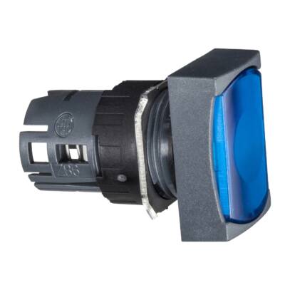 blue rectang flush illuminated pushbutton head Ø16 spring return 12...24V - Schneider Electric - ZB6DW6
