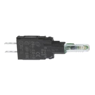 blue light block with body/fixing collar with integral LED 12...24V - Schneider Electric - ZB6EB6B
