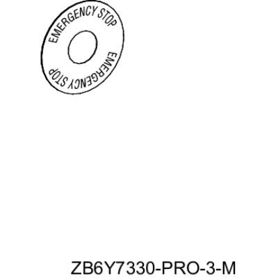 marked legend Ø45 for emergency stop pushbutton - EMERGENCY STOP - Schneider Electric - ZB6Y7330