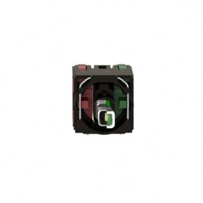 green light block with body/fixing collar with integral LED 12...24V 1NO+1NC - Schneider Electric - ZB6ZB35B