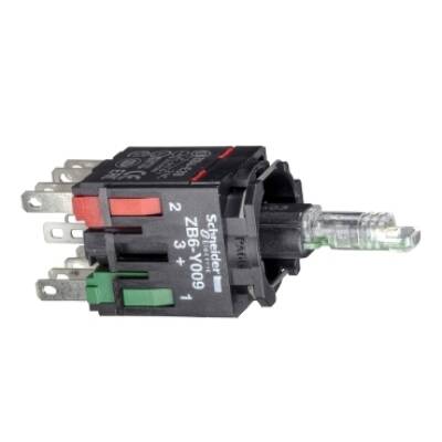 red light block with body/fixing collar with integral LED 12...24V 1NO+1NC - Schneider Electric - ZB6ZB45B