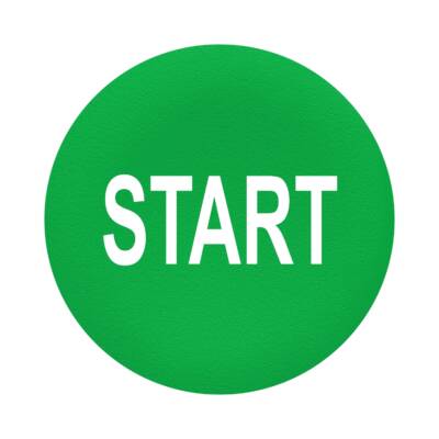 green cap marked START for circular pushbutton Ø22 - Schneider Electric - ZBA333