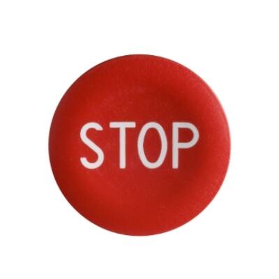 red cap marked STOP for circular pushbutton Ø22 - Schneider Electric - ZBA434