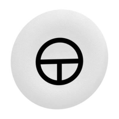 white plain cap T test for flush mounted push button - Schneider Electric - ZBAF145