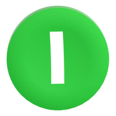 green plain cap I for flush mounted push button - Schneider Electric - ZBAF331