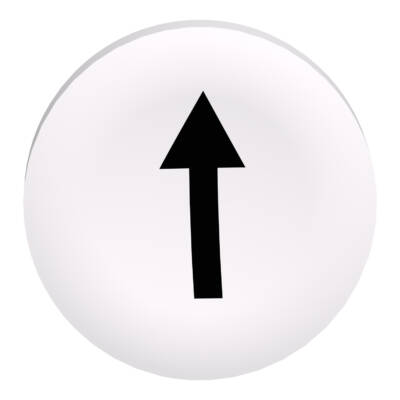 white plain cap up arrow for flush mounted push button - Schneider Electric - ZBAF334