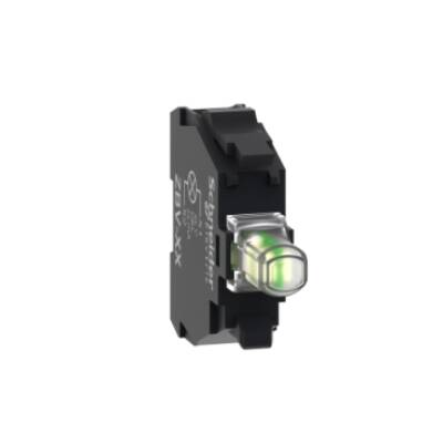 Light block, Harmony XB4 XB5, white, for head 22mm, universal LED, screw clamp terminals, 24V AC DC - Schneider Electric - ZBVB1