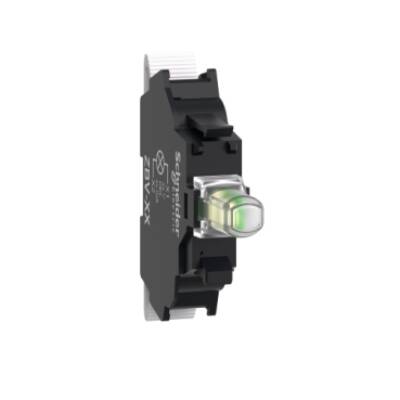 Light block, Harmony XB4, Harmony XB5, for head 22mm, universal LED, spring clamp terminals, 24V AC DC - Schneider Electric - ZBVB15