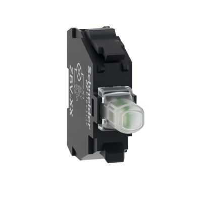 Light block, Harmony XB4 XB5, white, for head 22mm, universal LED, screw clamp terminals, 12V AC DC - Schneider Electric - ZBVJ1