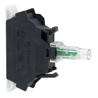 green light block for head Ø22 integral LED 12V spring clamp terminals - Schneider Electric - ZBVJ35