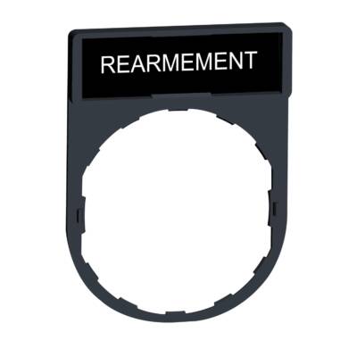 legend holder 30 x 40 mm with legend 8 x 27 mm with marking REARMEMENT - Schneider Electric - ZBY0123