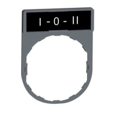 legend holder with i-o-ii marking color plated grey - Schneider Electric - ZBY2186C0