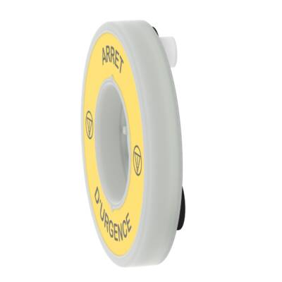 Harmony, Illuminated ring Ø60, plastic, yellow, white or red integral LED, marked ARRET D'URGENCE, 24 V AC/DC - Schneider Electric - ZBY9W3B130