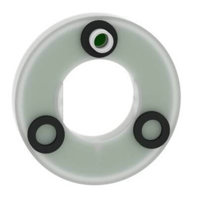Harmony, Illuminated ring Ø60, plastic, yellow, white or red integral LED, marked NOT HALT, 24 V AC/DC - Schneider Electric - ZBY9W3B230