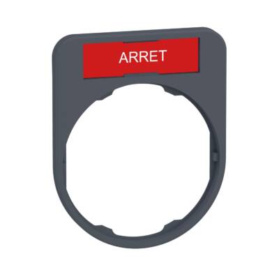 legend holder with arret marking for flush color plated grey - Schneider Electric - ZBYF2104C0