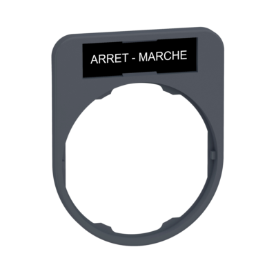 legend holder with arret-marche marking for flush color plated grey - Schneider Electric - ZBYF2166C0