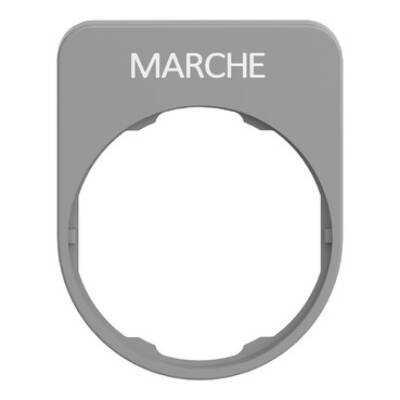 legend plate with marche marking for flush color plated grey - Schneider Electric - ZBYFP2103C0