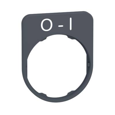 legend plate with o-i marking for flush color plated grey - Schneider Electric - ZBYFP2178C0