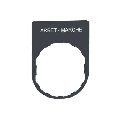 legend plate with arret-marche marking - Schneider Electric - ZBYP2166