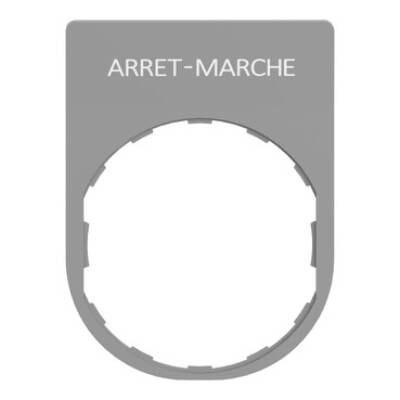 legend plate with arret-marche marking color plated grey - Schneider Electric - ZBYP2166C0