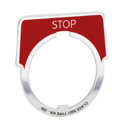 30MM LEGEND PLATE - STOP RED - Square D - 9001KN202