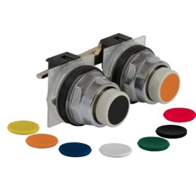 7 colors choice pushbutton Ø 30 - mechanically interlocked 1 latching - 1OC - Square D - 9001SKR12UH1H1