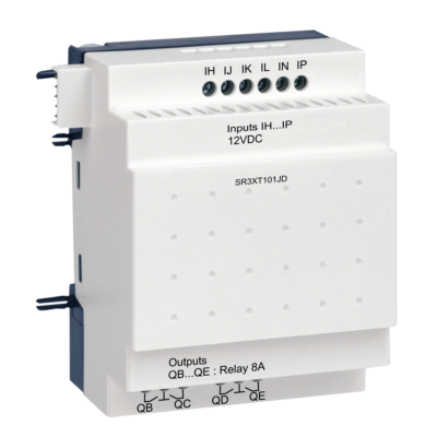 discrete I/O extension module - 10 I O - 12 V DC - for Zelio Logic - Telemecanique - SR3XT101JD